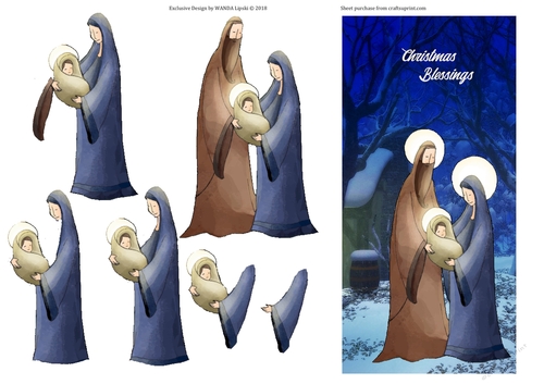 HOLY FAMILY TOPPER CHRISTMAS BLESSINGS