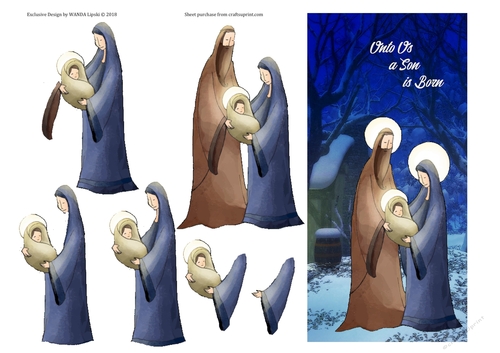 HOLY FAMILY TOPPER UNTO US A SON IS BORN