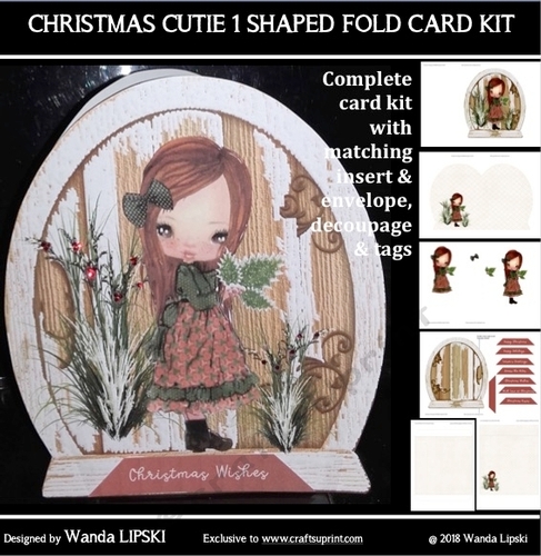 CHRISTMAS CUTIE 1 SHAPED FOLD CARD KIT