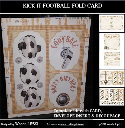 KICK IT BIRTHDAY FOOTBALL FOLD CARD KIT