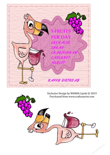 5 FRUITS PER DAY Humorous Birthday topper