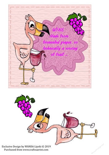 WINE IS A SERVING OF FRUIT Humorous all occasions topper
