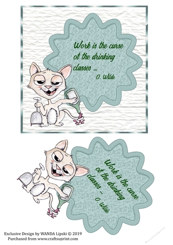 WORK IS THE CURSE Humorous all occasions topper