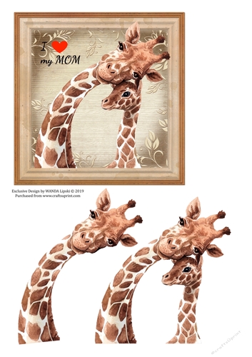 GIRAFFE FAMILY I LOVE MY MOM