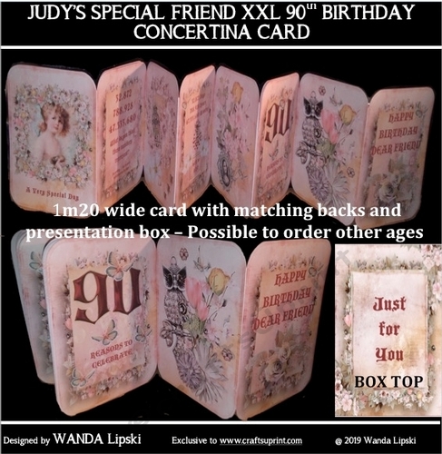 JUDYS SPECIAL FRIEND XXL 90TH BIRTHDAY CONCERTINA CARD