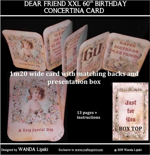 DEAR FRIEND 60th XXL CONCERTINA BIRTHDAY CARD