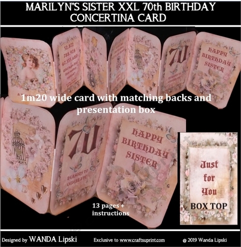 MARILYNS SISTER 70th XXL CONCERTINA BIRTHDAY CARD