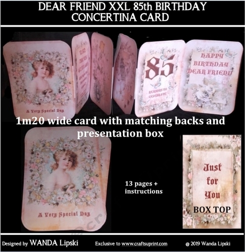 DEAR FRIEND 85TH XXL CONCERTINA BIRTHDAY CARD