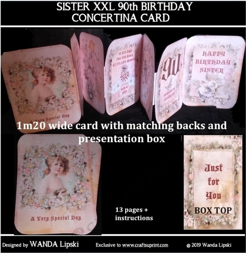 SISTER 90TH XXL CONCERTINA BIRTHDAY CARD