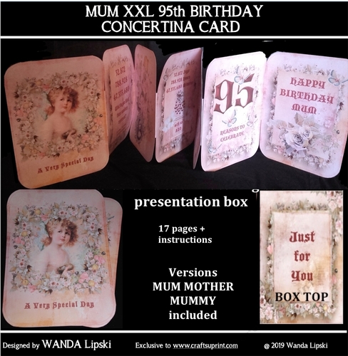 MUM 95TH XXL CONCERTINA BIRTHDAY CARD