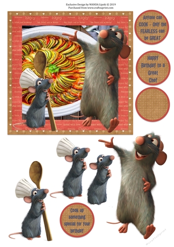 ANYONE CAN COOK RATATOUILLE BIRTHDAY TOPPER