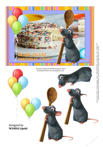 READY TO EAT BIRTHDAY CAKE RATATOUILLE BIRTHDAY TOPPER