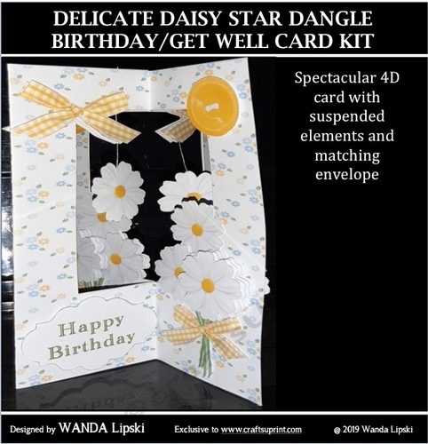 DELICATE DAISY STAR DANGLE CARD