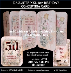  DAUGHTER 50TH BIRTHDAY XXL CONCERTINA CARD