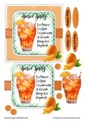 COCKTAIL COASTER BIRTHDAY CARD FRONT 1 APEROL SPRITZ