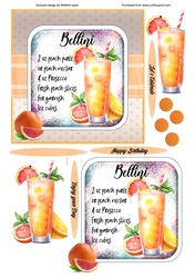 COCKTAIL COASTER BIRTHDAY CARD FRONT 2 BELLINI