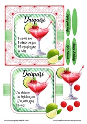COCKTAIL COASTER BIRTHDAY CARD FRONT 5 DAIQUIRI