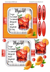 COCKTAIL COASTER BIRTHDAY CARD FRONT 12 NEGRONI