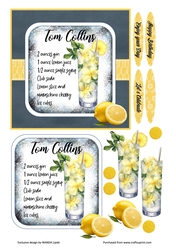 COCKTAIL COASTER BIRTHDAY CARD FRONT 18 TOM COLLINS