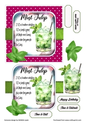 COCKTAIL COASTER BIRTHDAY CARD FRONT 10 MINT JULEP