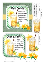 COCKTAIL COASTER BIRTHDAY CARD FRONT 14 PINA COLADA