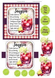 COCKTAIL COASTER BIRTHDAY CARD FRONT 15 SANGRIA