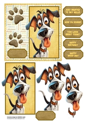 GOOFY DOG 1 BIIRTHDAY/HELLO TOPPER