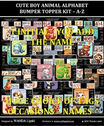 CUTE BOY ANIMAL ALPHABET A-Z ALL OCCASIONS BUMPER KIT