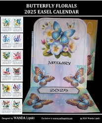 BUTTERFLY FLORALS 2025 EASEL CALENDAR