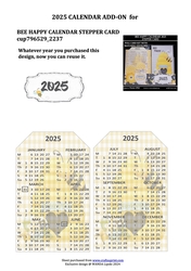 2025 ADD-ON FOR BEE HAPPY STEPPER CALENDAR CARD