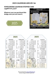 2025 ADD-ON FOR SUNFLOWERS STEPPER CALENDAR CARD