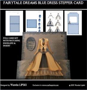 Fairytale Dreams Blue Dress Stepper Card