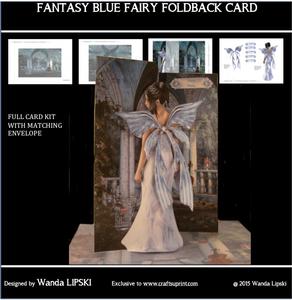 Fantasy Blue Fairy Foldback Card