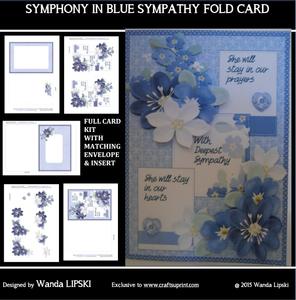 Symphony in Blue Sympathy Card for Him or Her