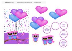 Love Owls Birthday or Anniversary Card Front