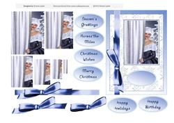 Winter Elegance in Blue Pyramid Card Front