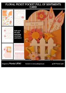 Floral Picket Pocket Full of Wishes Card