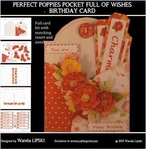 Perfect Poppies Pocket Full of Wishes Birthday Card