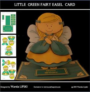 Little Green Fairy Easel Card