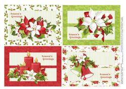 4 Christmas Linen Quick Card Fronts