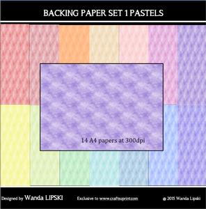 14 A4 Backing Papers Pastels