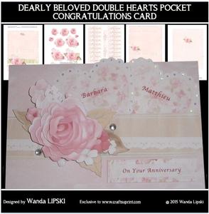 Dearly Beloved Double Hearts Pocket Congratulations Card