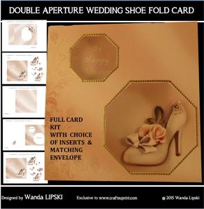 Wedding Shoe Double Aperture Fold Card