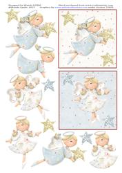 2 Blue Heavenly Angel Christmas Card Toppers