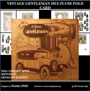 Vintage Gentleman Multi-use Fold Card