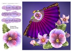 Pansy Fan 8x8 Multi-use Card Front