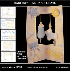 Baby Boy Star Dangle Card