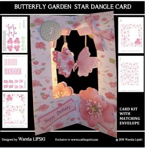 Butterfly Garden Star Dangle Card