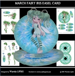 MARCH FAIRY IRIS EASEL CARD