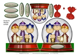 SNOW GLOBE 3 KINGS QUICK CHRISTMAS CARD